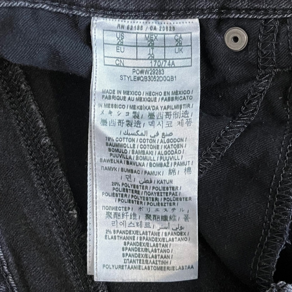 Guess Womens EMMA Skinny Jeans Faded Black Mid Rise Denim Iconic Logo Size 29 - Picture 15 of 16